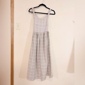 Anouk by Myntra Linen Blend Plaid Maxi Dress Size S